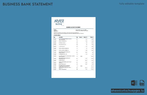 USA Arvest Unternehmenserklärung – Beispiel-Word- und PDF-Datei (Vorschau)